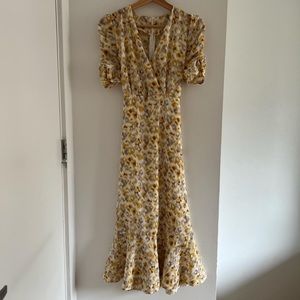 Yellow Wrap-Style Dress